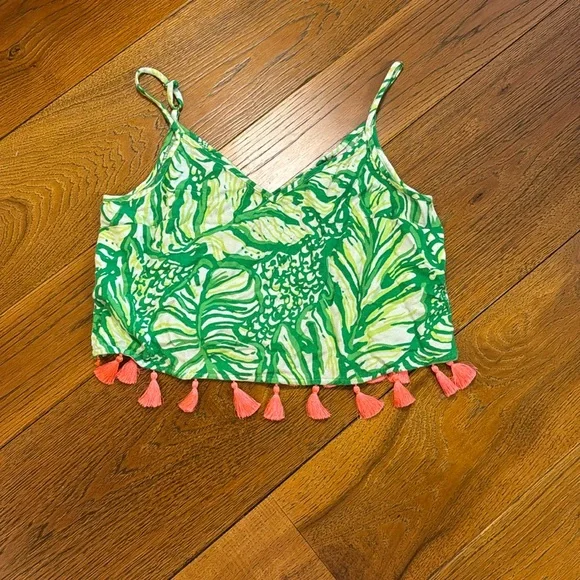 Lilly Pulitzer Ramona Crop Top Toucan Green Coco Loca